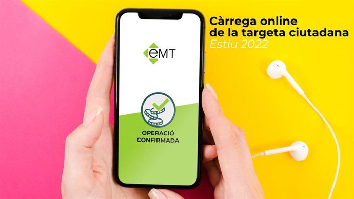 Imagen de la campaña de la EMT de Palma relativa a la recarga de tarjetas ciudadanas a través de internet a partir del verano de 2022.