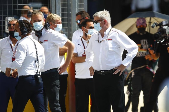 Archivo - Ross Brawn en el circuito de Silverstone durante el Gran Premio de Gran Bretaña 2021