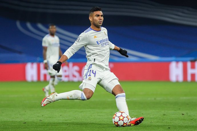 Carlos Henrique Casemiro of Real Madrid in actionduring the UEFA Champions League, Group D, football match played between Real Madrid and Shakhtar Donetsk at Santiago Bernabeu stadium on November 03, 2021, in Madrid, Spain.