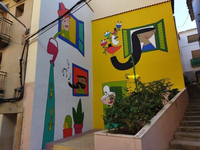 Uno de los murales que se pueden ver en Caspe