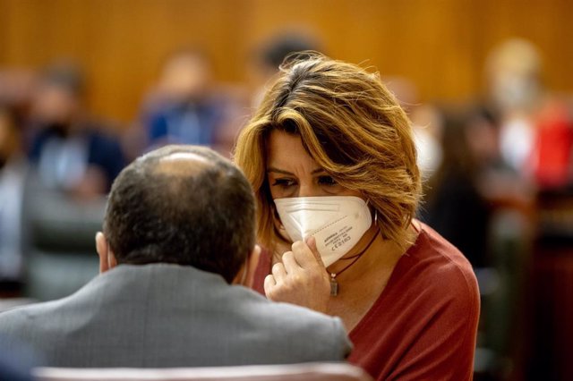 Archivo - La ex secretaria general del PSOE,A, Susana Díaz, en una foto de archivo en el Parlamento andaluz.