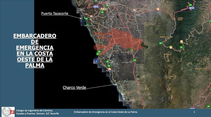 Localización del embarcadero en la playa de Charco Verde