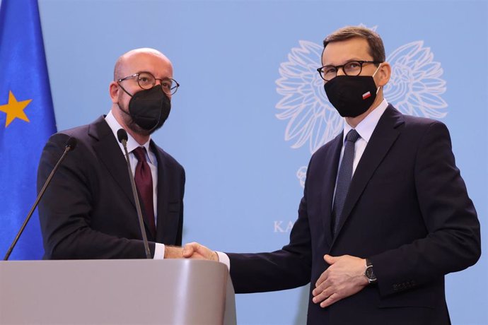 Mateusz Morawiecki, primer ministro de Polonia, recibe a Charles Michel