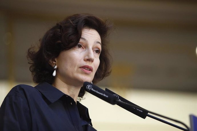 Archivo - Imagen de archivo de la directora general de la UNESCO, Audrey Azoulay, en un foro en el Hotel Wellington de Madrid en enero de 2019