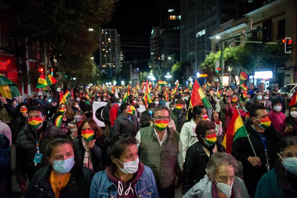 Archivo - Protesta contra la detención de Jeanine Áñez en La Paz, Bolivia (imagen de archivo).