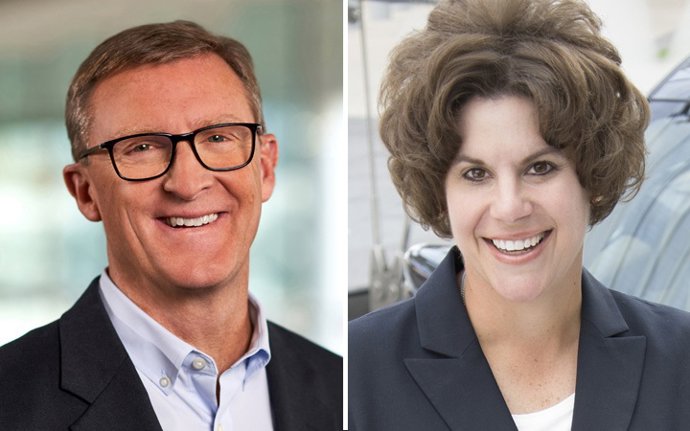 Archivo - GM names Fred Killeen vice president, Global Information Technology and CIO, and Stacy Lynett vice president, Digital Business Software.