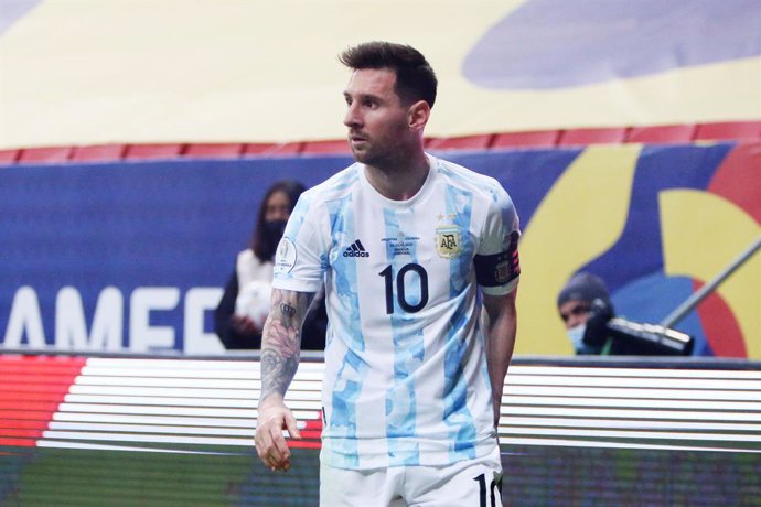 Archivo - Lionel Messi of Argentina during the Copa America 2021, semi-final football match between Argentina and Colombia on July 7, 2021 at Estadio Nacional Mane Garrincha in Brasilia, Brazil - Photo Laurent Lairys / DPPI