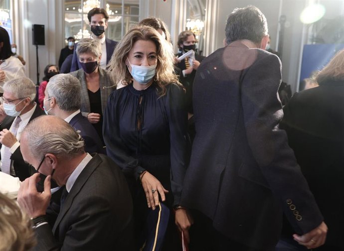 La ministra de Transportes, Movilidad y Agenda Urbana, Raquel Sánchez, en un desayuno informativo del Fórum Europa