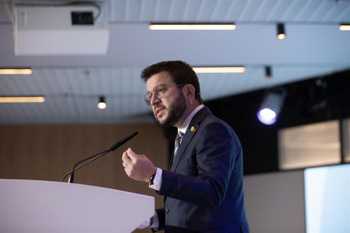 El president de la Generalitat, Pere Aragons, en una conferncia de Barcelona Tribuna