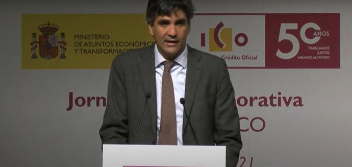El secretario de Estado de Economía y Apoyo a la Empresa, Gonzalo García Andrés, durante la jornada 'El papel del ICO como como impulsor del crecimiento sostenible, la recuperación y la transformación económica'