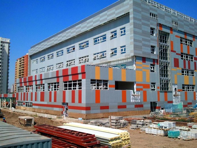 Archivo - Obras de otro hospital construido por Acciona en Chile