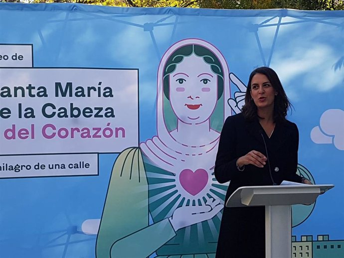 La portavoz de Más Madrid en el Ayuntamiento, Rita Maestre, en la presentación del proyecto de remodelación de Santa María de la Cabeza