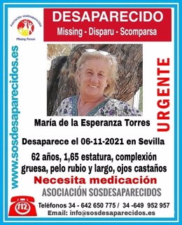 Imagen difundida en las redes sociales de María de la Esperanza Torres.