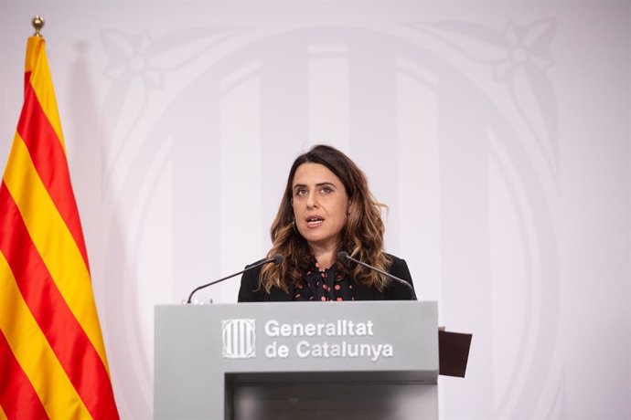 La portaveu del Govern, Patrícia Plaja, en la roda de premsa