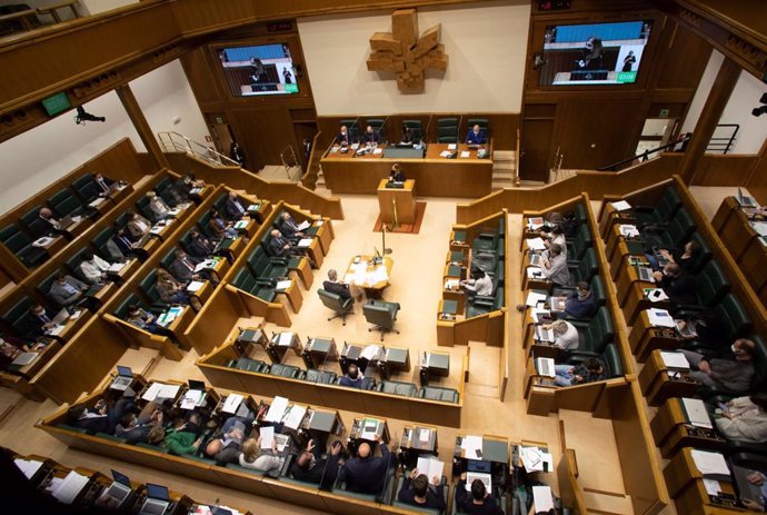 El pleno del  Parlamento Vasco