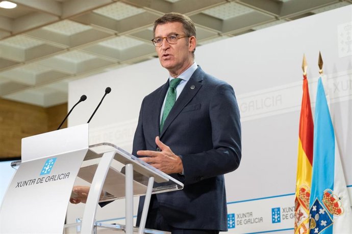 Feijóo, en la rueda de prensa posterior al Consello de la Xunta.