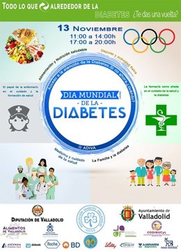 CArtel de las acividades organizadas por ADIVA en el Día Mundial de la Diabetes.