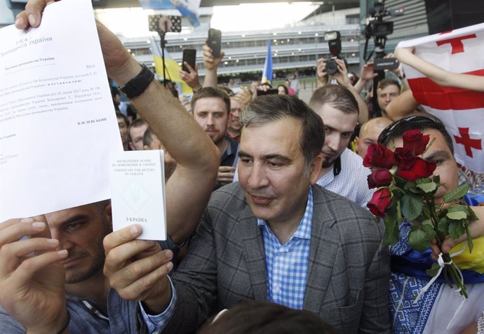 Archivo - Mijail Saakashvili tras su llegada a Ucrania en 2019.