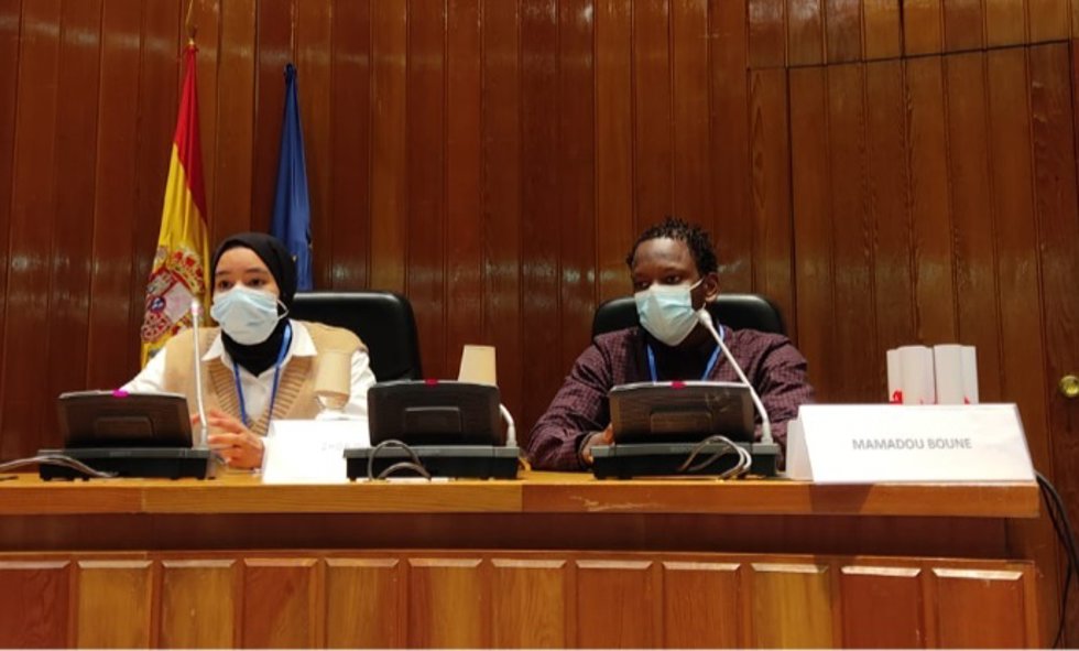 Mamadou y Aya, jóvenes extutelados, en el Congreso del Interés Superior de la Infancia y la Adolescencia.