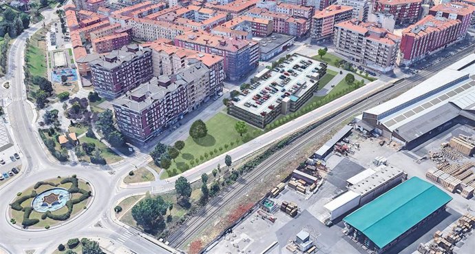 Infografía del aparcamiento en altura de La Carmencita.