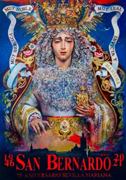 Cartel del 75 aniversario de Sevilla Mariana.