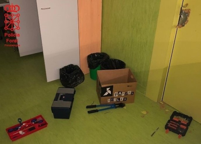 Material incautado a los jóvenes.