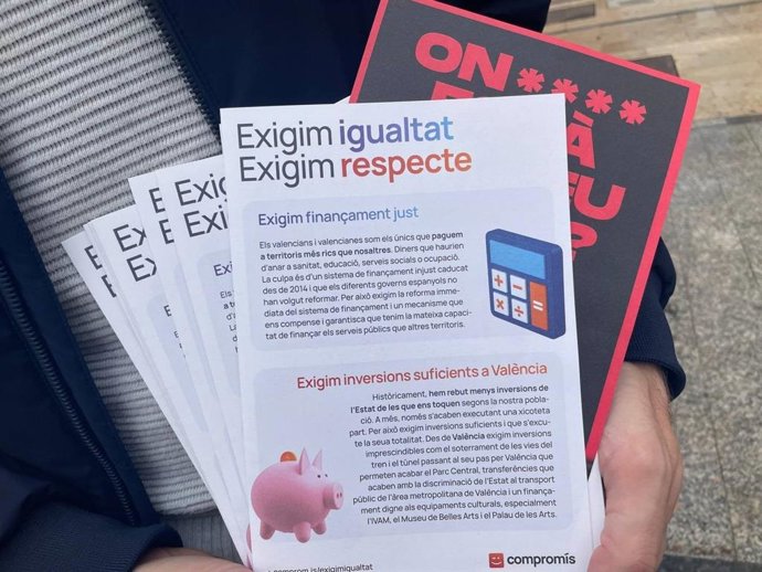 Compromís presenta una campaña para exigir "igualdad y respeto" por una financiación justa