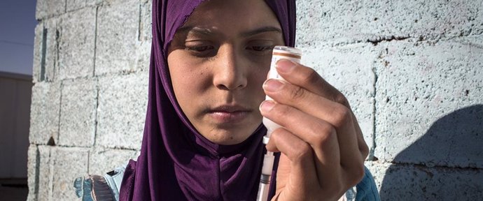 Archivo - Raghad, que sufre diabetes tipo 1, vive en un campo de refugiados en Jordania