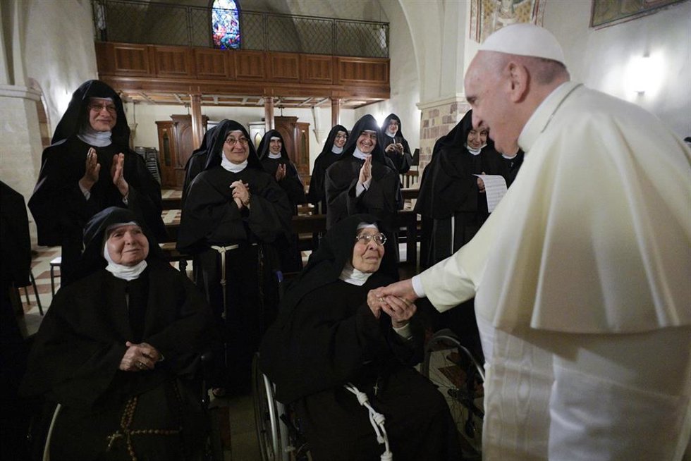 El Papa durante su visita a Asís