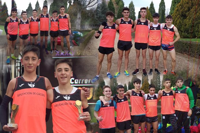 Atletas extremeños que participaron en el Cross de Aranda de Duero en 2019