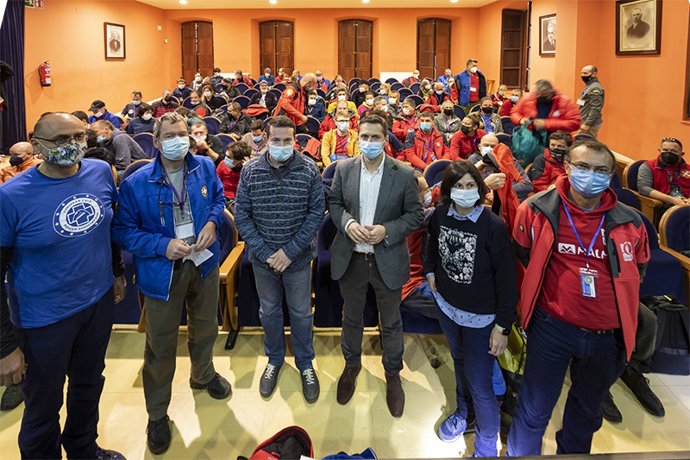 El director general de Deporte, Mario Iglesias, durante la apertura del 14 encuentro de espelosocorro