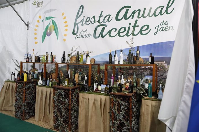 Aceites de oliva en una edición anterior de la Fiesta del Primer Aceite de Jaén.