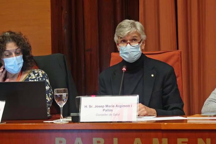 El conseller de Salud de la Generalitat, Josep Maria Argimon, en comisión parlamentaria