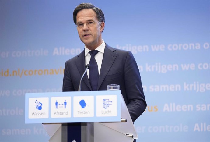02 November 2021, Netherlands, Den Haag: Dutch outgoing Prime Minister Mark Rutte speaks during a press conference to explain the coronavirus pandemic measures. Photo: Phil Nijhuis/ANP/dpa