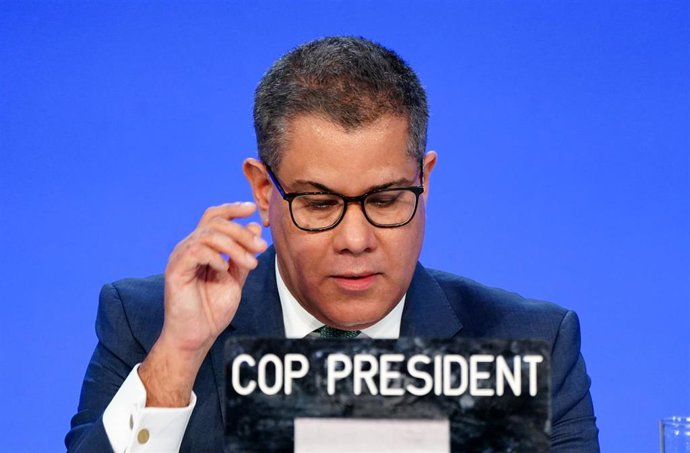 12 November 2021, United Kingdom, Glasgow: Cop26 President Alok Sharma attends a plenary session on the final day of the United Nations Climate Change Conference (COP26). Photo: Jane Barlow/PA Wire/dpa