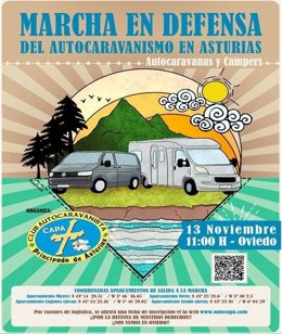 Marcha en defensa del autocaravanismo.