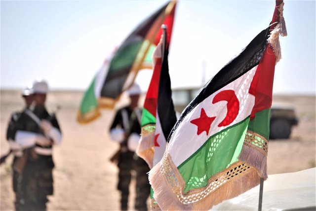 Archivo - Banderas de la autoproclamada República Árabe Saharaui Democrática (RASD)