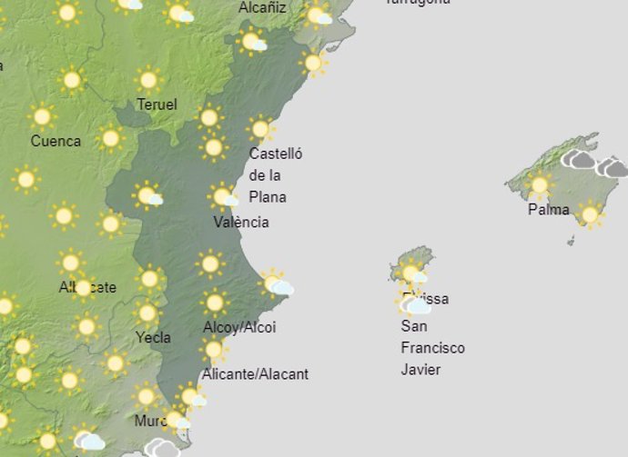 Predicción del tiempo para este sábado 13  de noviembre