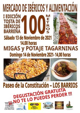 Cartel anunciador de la I Ruta del Ibérico 'Villa de Los Barrios'.