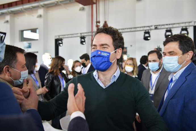 El secretario general del PP, Teodoro García Egea, a su llegada al Congreso Regional del PP en C-LM en la localidad de Puertollano