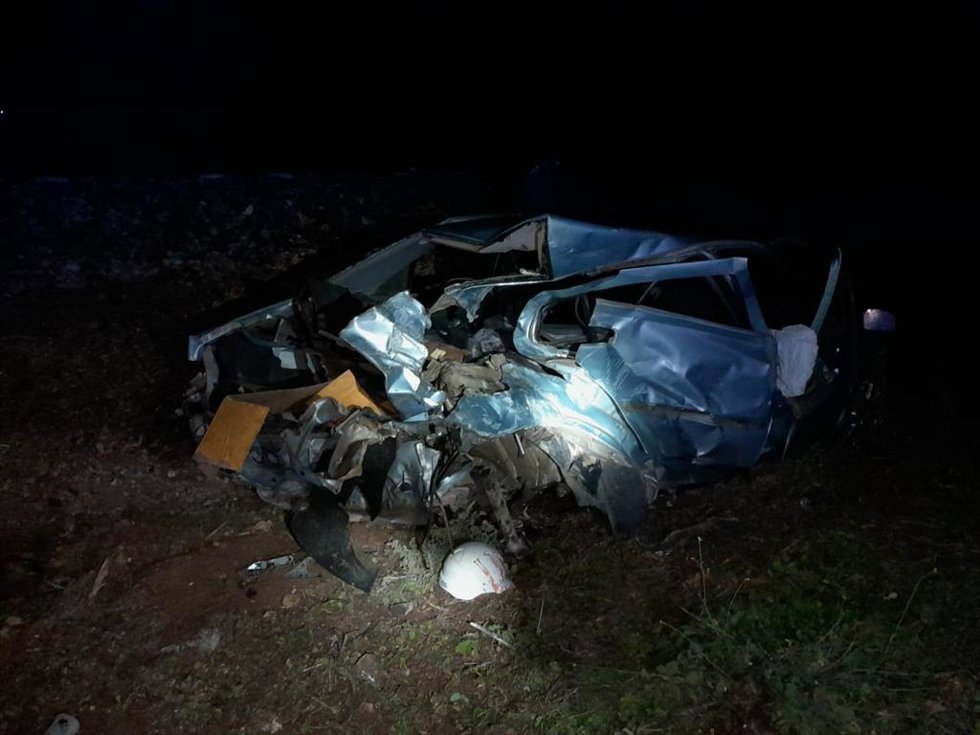 Estado en el que quedó el coche arollado en Tarancón