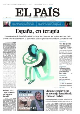 Portada de El País del domingo 14 de noviembre.