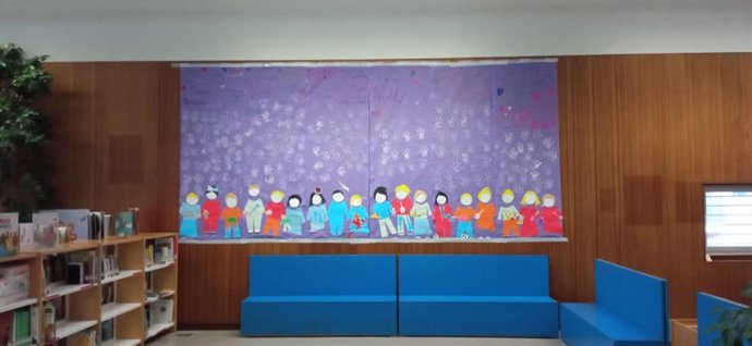 Mural en la biblioteca.