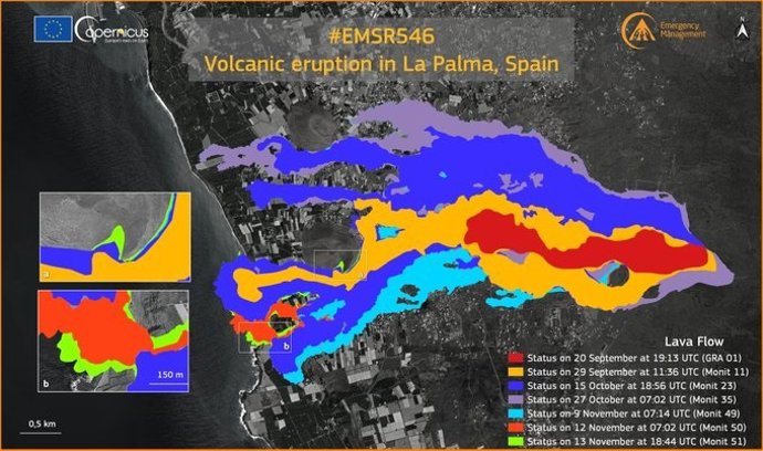 Copernicus actualiza el monitoreo en la zona del volcán