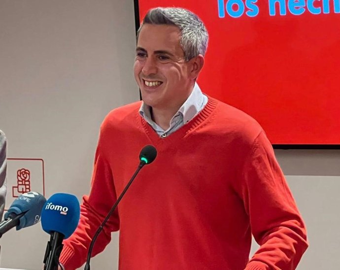 Pablo Zuloaga, secretario general del PSOE de Cantabria, tras ser reelegido en el cargo