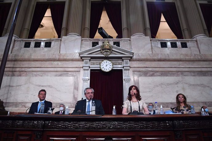 Archivo - Imagen de archivo del presidente de Argentina, Alberto Fernández, y la vicepresidenta, Cristina Kirchner