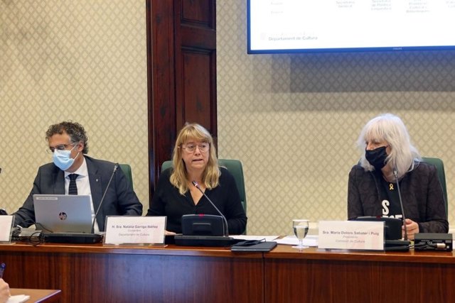 La consellera de Cultura Natàlia Garriga, en una comparecencia en el Parlament