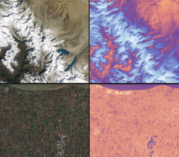 Landsat 9 lleva dos instrumentos diseñados para trabajar juntos para capturar una amplia gama de longitudes de onda: el Operational Land Imager 2 y el sensor térmico infrarrojo 2. Los datos de ambos instrumentos se muestran en esta imagen.