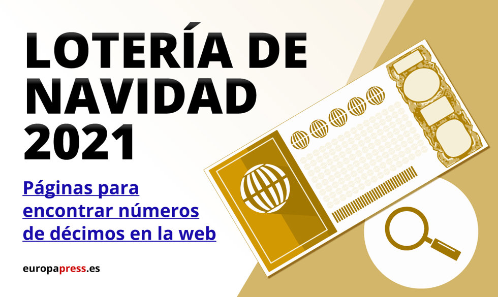 Buscar Lotería de Navidad 2021 online, páginas para encontrar números de décimos en la web.