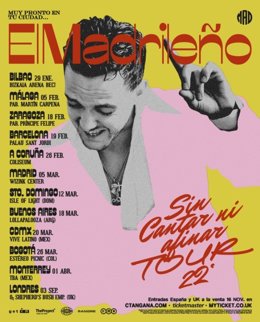 Cartell de la gira 'Sin cantar ni afinar Tour' de C. Tangana